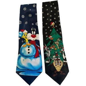 Looney Tunes Mania 2 Christmas ties Sylvester Tweety Bugs Daffy Warner Bros 1996